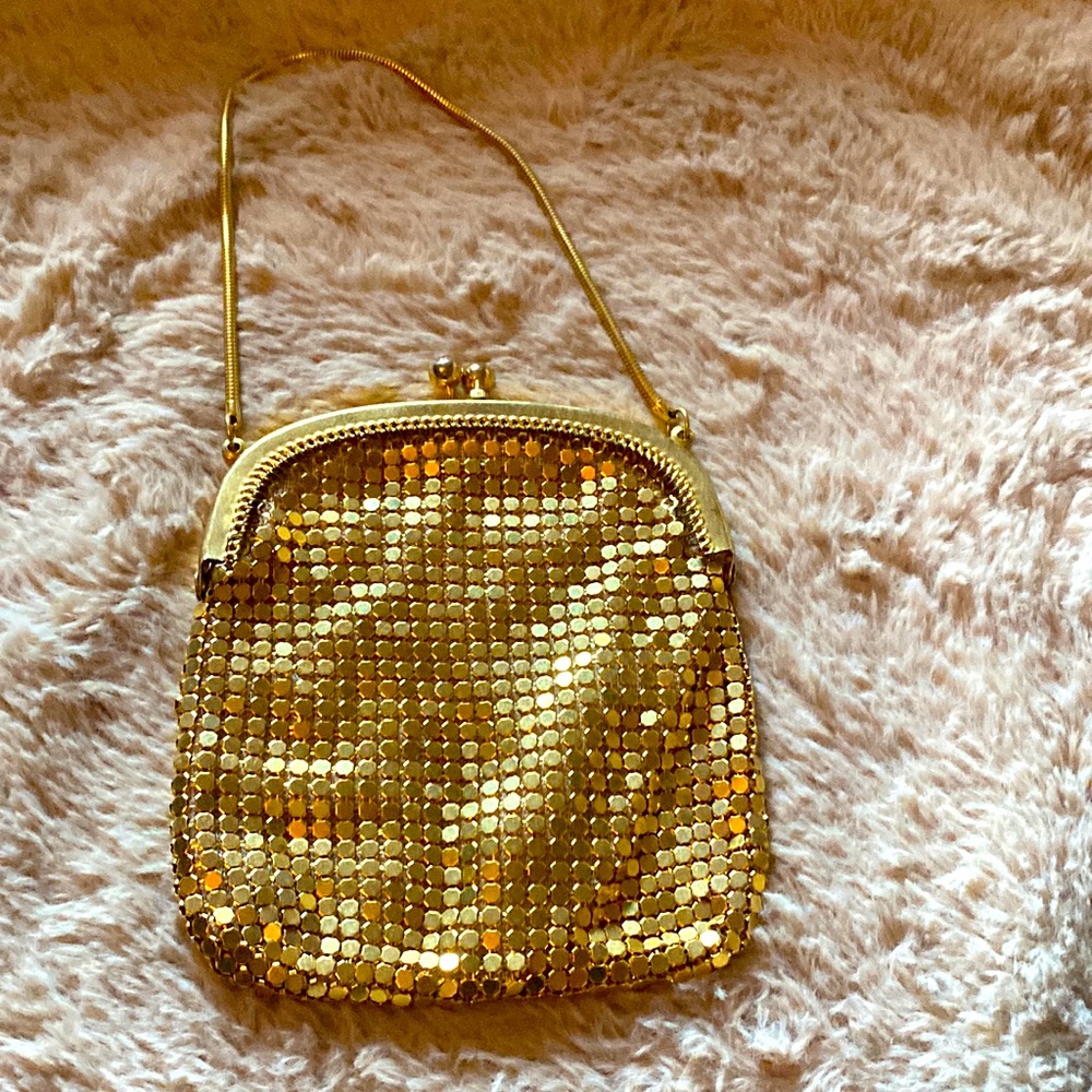 Gold Tone Vintage Mesh Bag